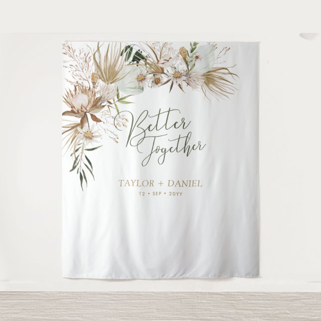 Gemeinsam | Boho Bohemisch Wedding Decor Wandteppich (Vorderseite)