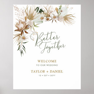 Gemeinsam Boho Bohemisch Wedding Welcome Poster
