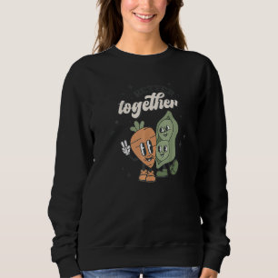 Gemeinsam Erbsen und Karotten-Retro-Valentine D Sweatshirt