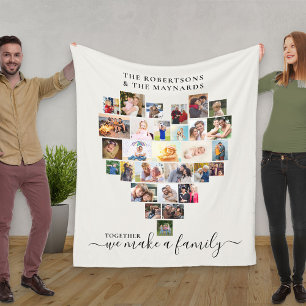 Gemeinsam ergeben wir eine Familien-Herz-Fotocolla Fleecedecke