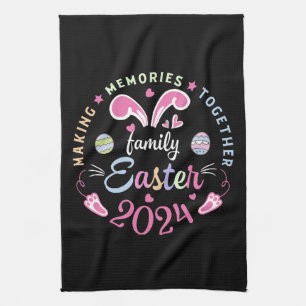 Gemeinsam Erinnerungen schaffen Ostern Familie 202 Geschirrtuch