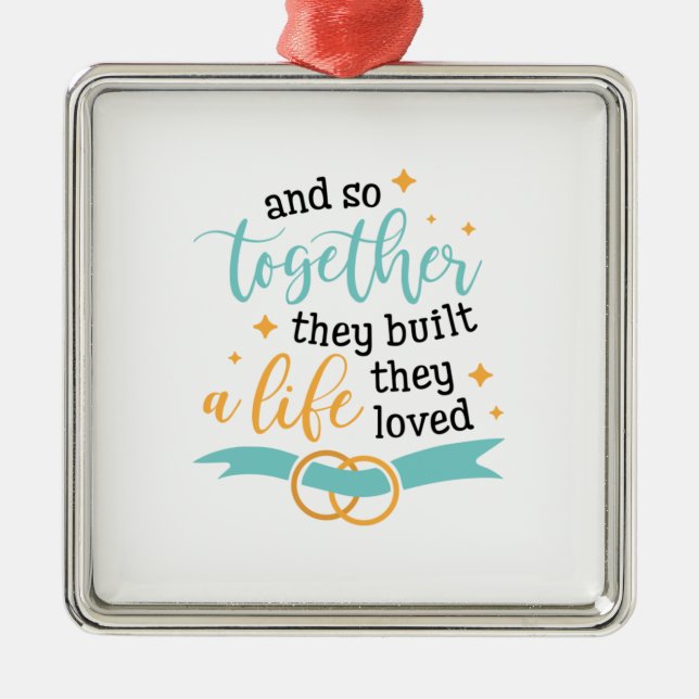 Gemeinsam erschufen sie ein Leben Ornament Aus Metall (Vorne)