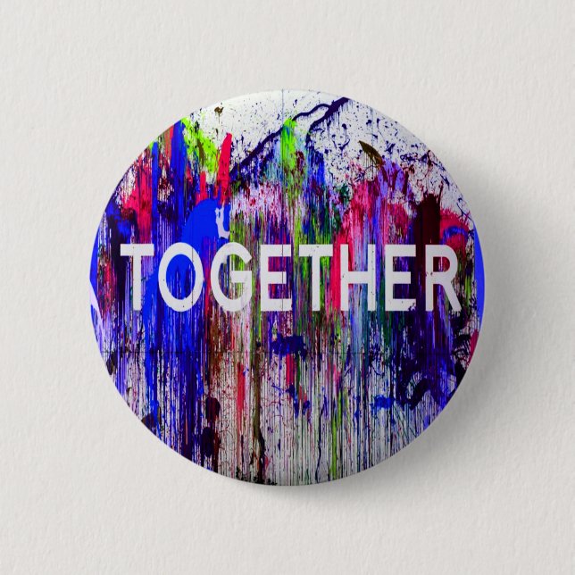 Gemeinsam farbenfrohe Liebe Button (Vorderseite)