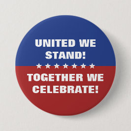 Gemeinsam feiern wir die Flagge Amerikas Button