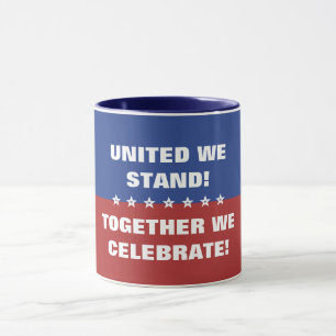 Gemeinsam feiern wir die Flagge Amerikas Tasse