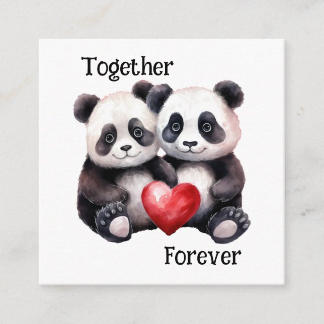 Gemeinsam Froever Panda Paar Begleitkarte (Vorderseite)