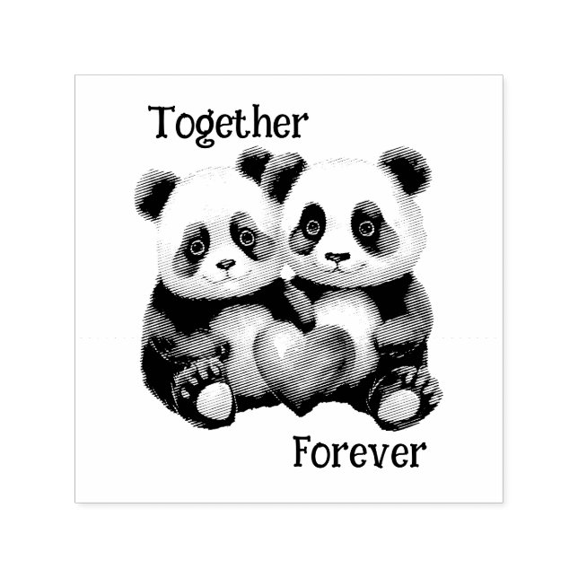 Gemeinsam Froever Panda Paar Permastempel (Design)