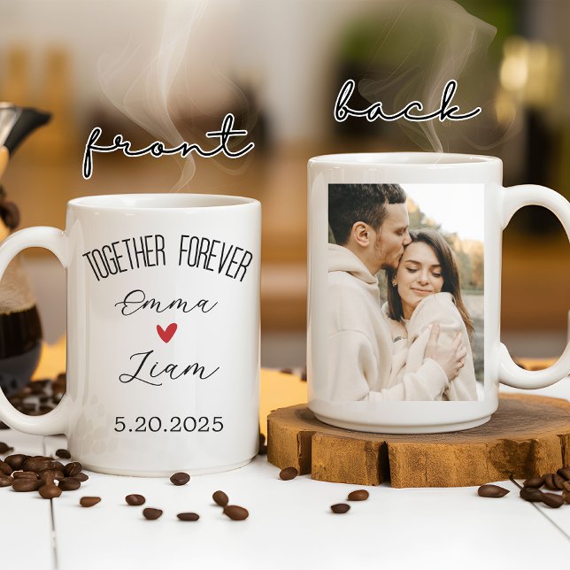 Gemeinsam für immer Tasse, Hochzeitsgeschenk für s Kaffeetasse (personalized wedding gift, custom photo mug, valentines day gift, couple gift idea, girlfriend gift)