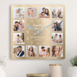 Gemeinsam haben wir es alle Quote Family Foto Gold Quadratische Wanduhr<br><div class="desc">Erstellen Sie einfach Ihre eigene personalisierte goldfarbene Wand-Uhr mit Ihren individuellen Fotos. Das Design enthält auch ein schönes,  handgeschriebenes Skriptangebot: "Gemeinsam haben wir alles". Um die besten Ergebnisse zu erzielen,  schneiden Sie die Bilder vor dem Hochladen auf Quadrat - mit dem Fokuspunkt in der Mitte.</div>