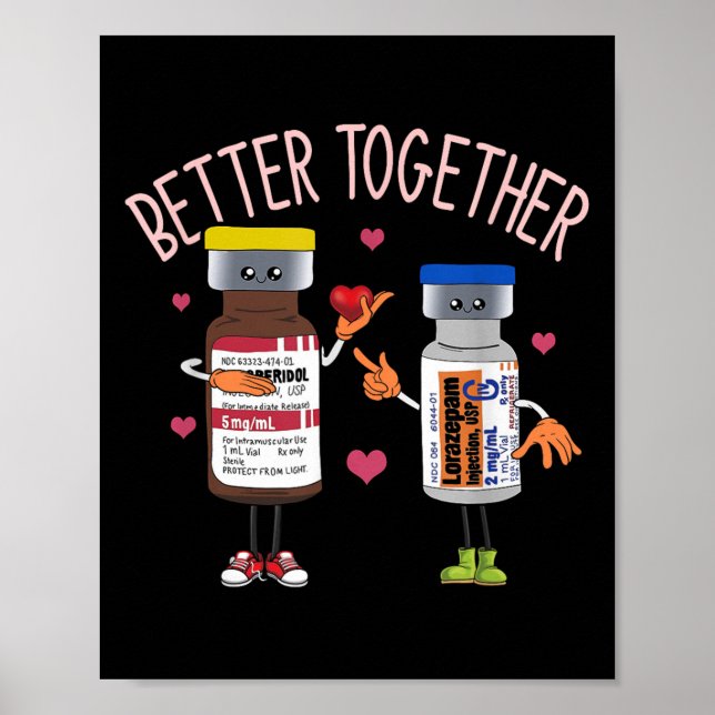 Gemeinsam Haldol Ativan Icu Nurse Valentines Poster (Vorne)