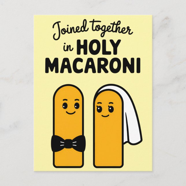 Gemeinsam in Holy Macaroni Funny Pasta Postkarte (Vorderseite)