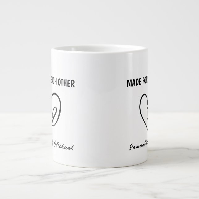 Gemeinsam ist der Valentinstag Jumbo-Tasse (Vorderseite)