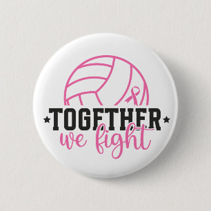 Gemeinsam kämpfen wir gegen Brustkrebs Pinkes Band Button