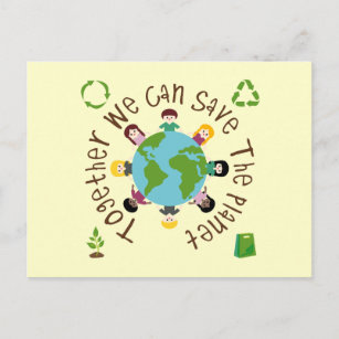 Gemeinsam können wir den Planeten retten Postkarte