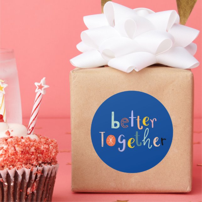 Gemeinsam Runder Aufkleber (Party)