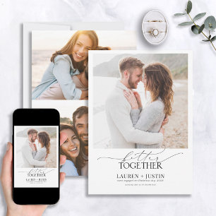 Gemeinsam Schwarz/Weiß 3 Foto Verlobung Einladung