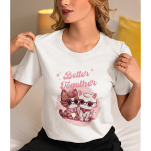 Gemeinsam Shirt, Valentinstag Katze T-Shirt