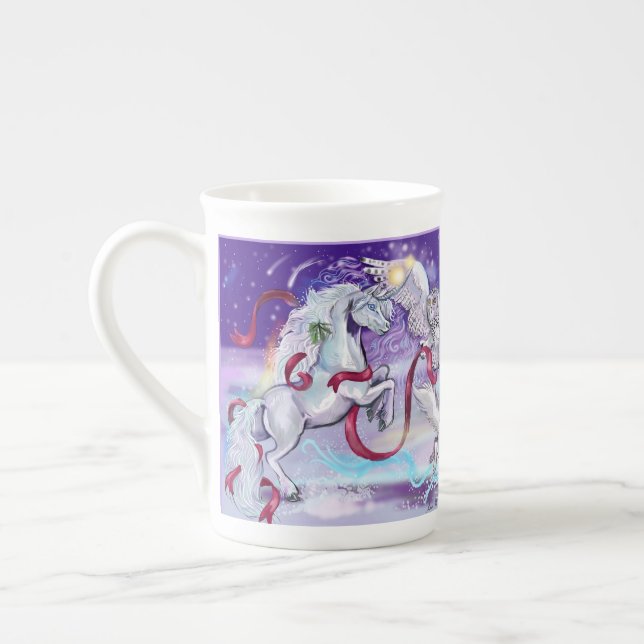 Gemeinsam sind wir ein Einhorn Prozellantasse (Links)