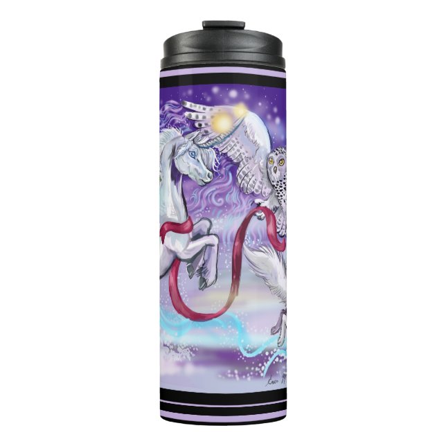 Gemeinsam sind wir ein Einhorn Thermosbecher (Vorderseite)