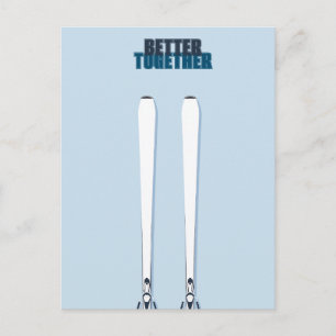 Gemeinsam Ski Pair Postkarte