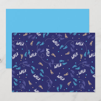 Gemeinsam spazieren: Silhouette des Erlebnisfußabd Feiertagskarte