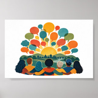 Gemeinsam sprechen wir Gemeinschafts Stimmen 6x4 P Poster