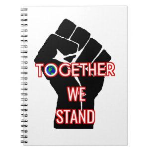 Gemeinsam stehen wir notizblock