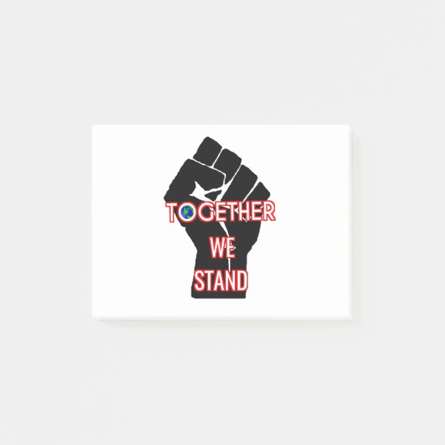 Gemeinsam stehen wir post-it klebezettel (Vorderseite)