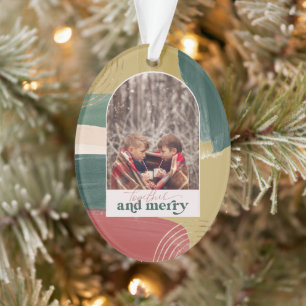 Gemeinsam und Merry Foto Arch Moderne Weihnachts Ornament