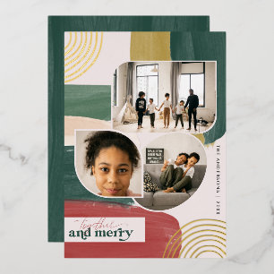 Gemeinsam und Merry   Modernes Abstraktes Foto Wei Folieneinladung
