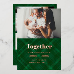 Gemeinsam unsere Lieblings-Place Familie Foto Rose Folien Feiertagskarte