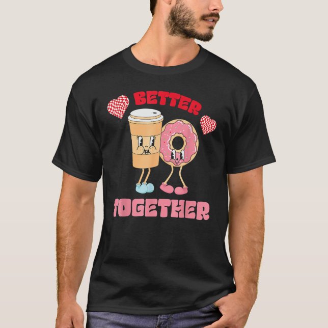 Gemeinsam Valentinstag Ice Coffee Donut T-Shirt (Vorderseite)