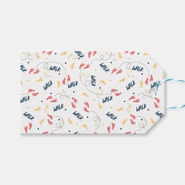 Gemeinsam wandern: Das Muster des Footprint Geschenkanhänger (Vorderseite (Horizontal))