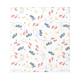 Gemeinsam wandern: Das Muster des Footprint Notizblock