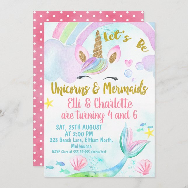 Gemeinsame Einladung von Mermaid und Unicorn zum G (Vorne/Hinten)