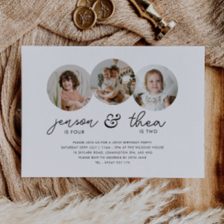 Gemeinsame Fotos zum 3. Geburtstag Einladung