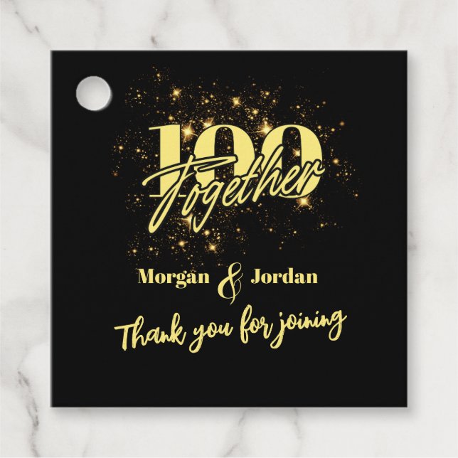 Gemeinsame Geburtstags-Doppelfeier Zweimal Spaß Geschenkanhänger (Vorderseite)