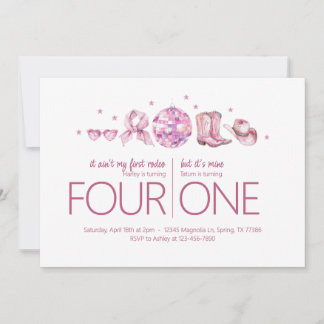 Gemeinsame Geburtstagsparty - Disco Cowgirl Thema Einladung