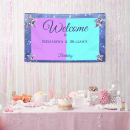 Gemeinsame Geburtstagsparty mit zwei Weltraumen Bo Banner