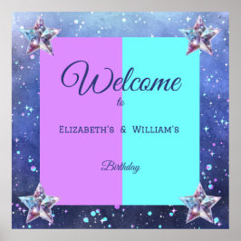 Gemeinsame Geburtstagsparty mit zwei Weltraumen Bo Poster