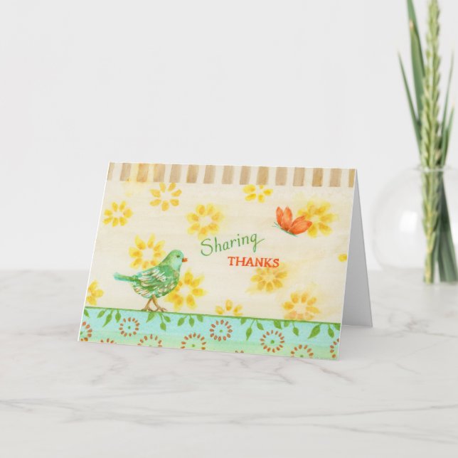 Gemeinsame Grußkarte für Vogel und Schmetterling Karte (Vorderseite)
