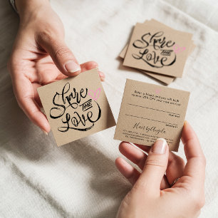 Gemeinsame Nutzung der Liebe brauner kraftschwarze Empfehlungskarte