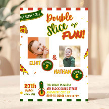 Gemeinsame Pizzaer-Party Einladung zum Geburtstag 