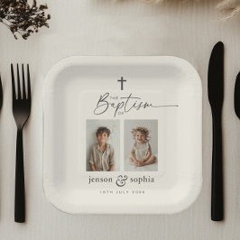 Gemeinsame Taufe 2 Foto Pappteller