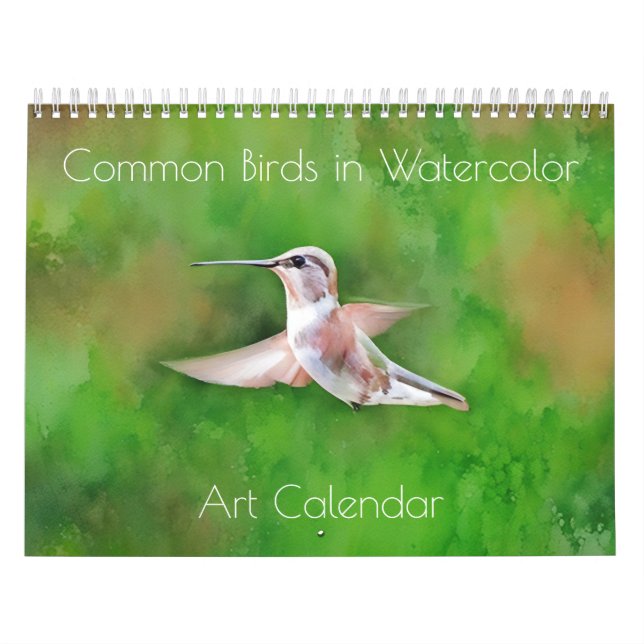 Gemeinsame Vögel im Aquarellkunstkalender Kalender (Titelbild)