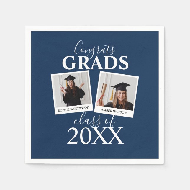 Gemeinsamer Abschluss | 2 Foto Napkins Serviette (Vorderseite)