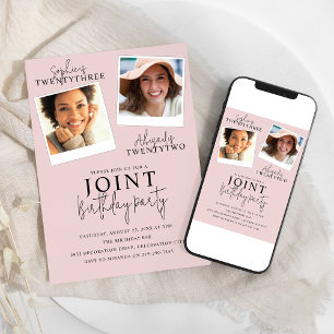 Gemeinsamer Geburtstag   2 Foto Einladung