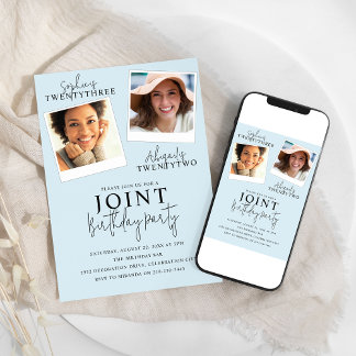 Gemeinsamer Geburtstag | 2 Foto Einladung