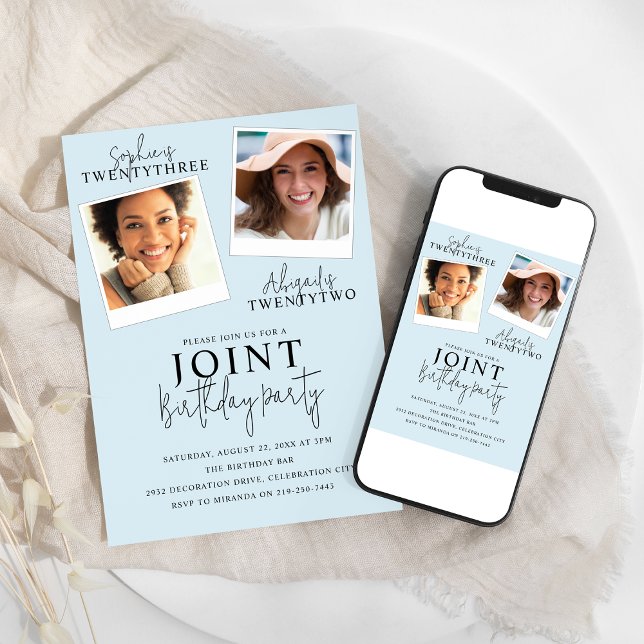 Gemeinsamer Geburtstag | 2 Foto Einladung (Von Creator hochgeladen)