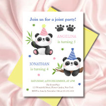 Gemeinsamer Geburtstag von Panda-Junge und -Mädche